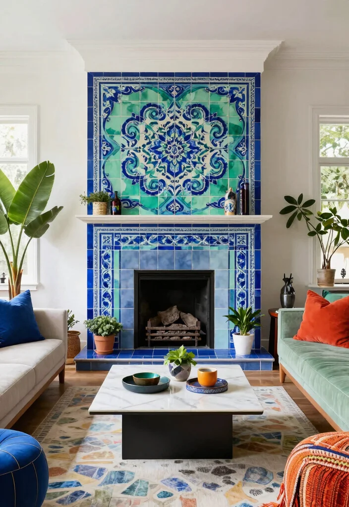 12 Real Fireplace Ideas for Timeless Home Design 35 12 Real Fireplace Ideas for Timeless Home Design 5. Tiled Fireplaces for a Pop of Color 0