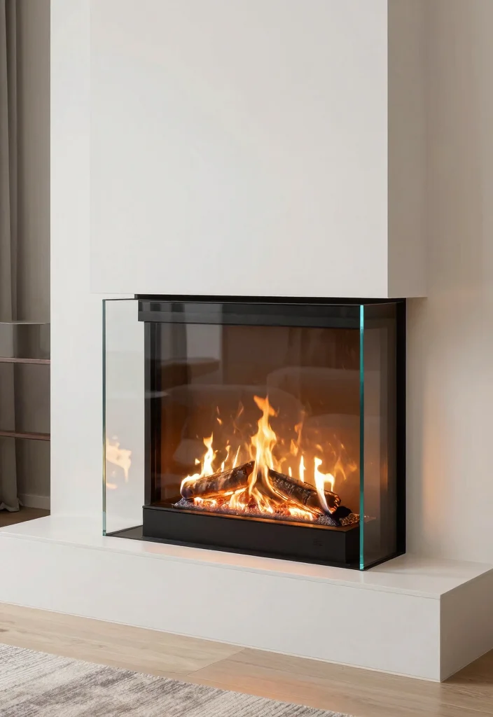 12 Scandinavian Fireplace Ideas with Soft Minimal Nordic Style 51 12 Scandinavian Fireplace Ideas with Soft Minimal Nordic Style 11. Glass Enclosed Fireplaces 0