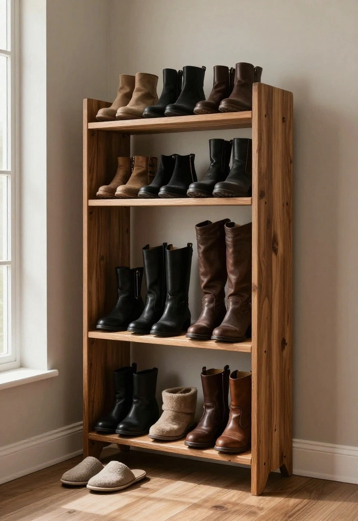 12 Shoes Closet Ideas to Keep Footwear Visible and Organized 3. Boot Racks 0