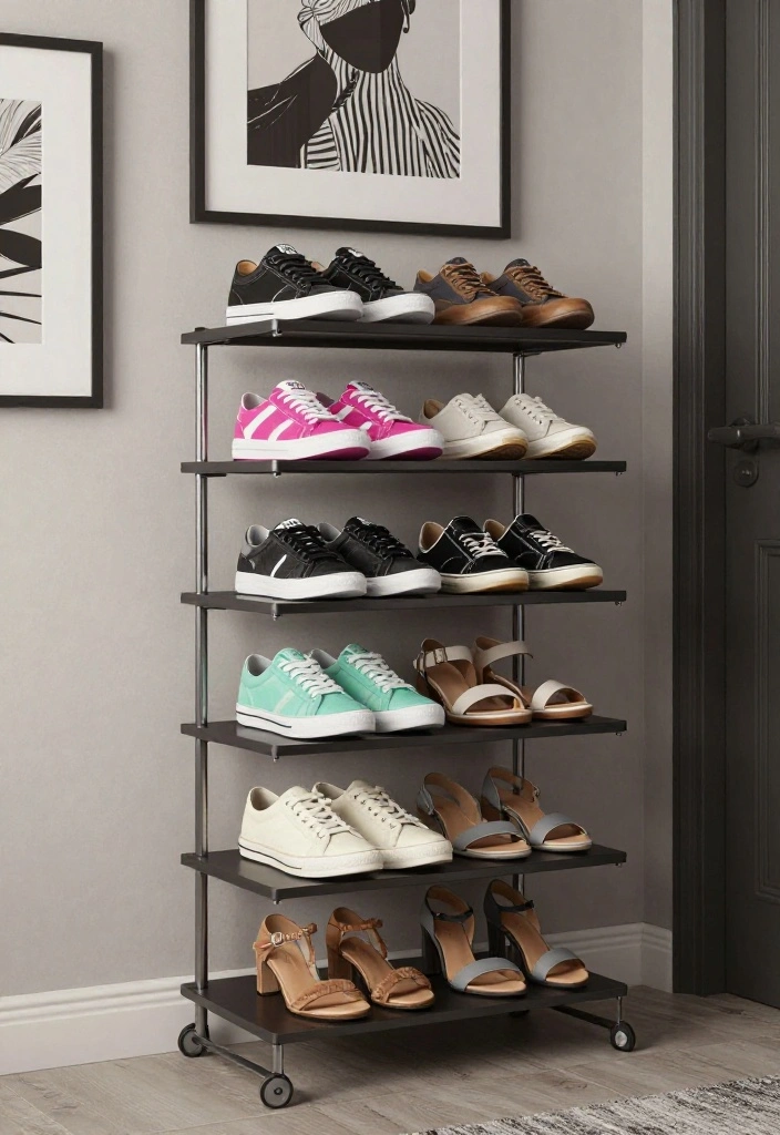 12 Shoes Closet Ideas to Keep Footwear Visible and Organized 7. Multi Level Shoe Stands 0