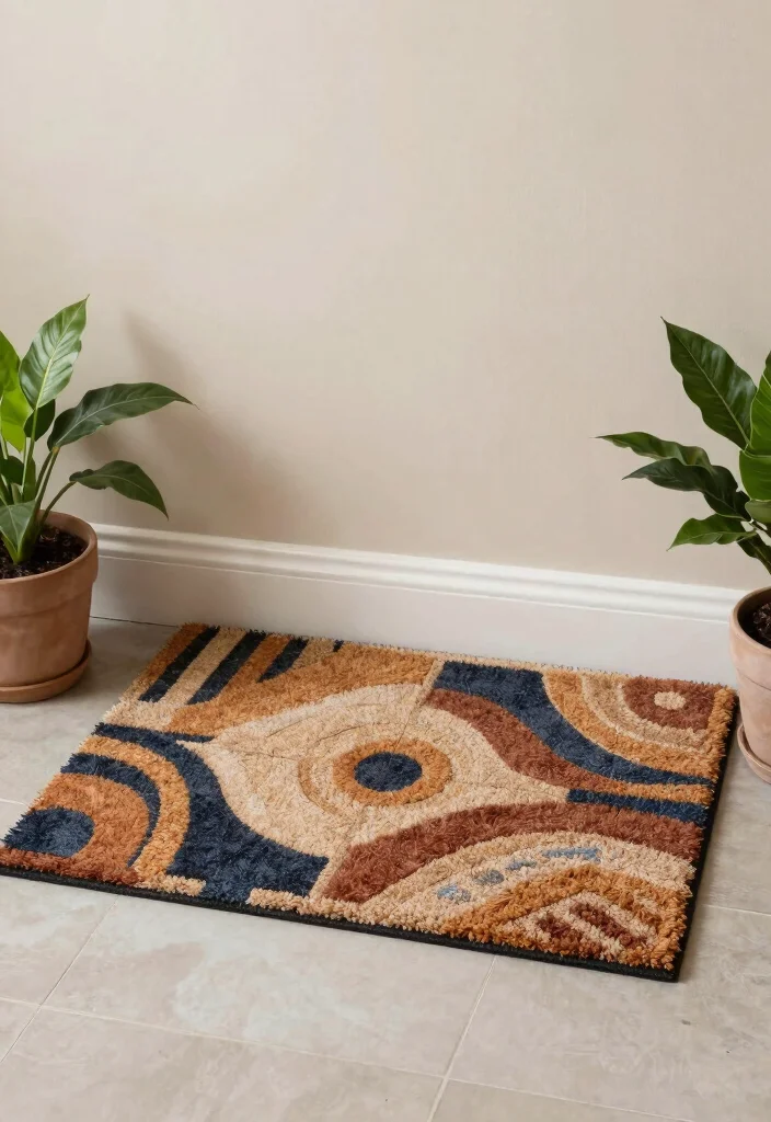 12 Simple Entryway Ideas for Calm and Functional Homes 3. Welcome Mat with a Personal Touch 0