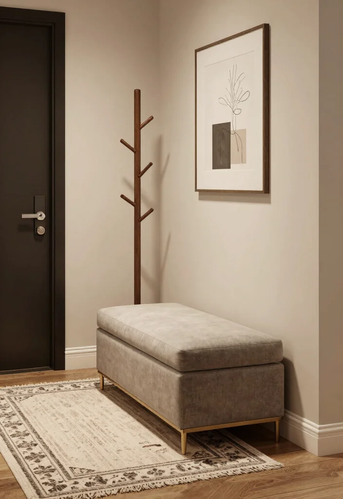 12 Simple Entryway Ideas for Calm and Functional Homes 8. Multi Functional Furniture 0