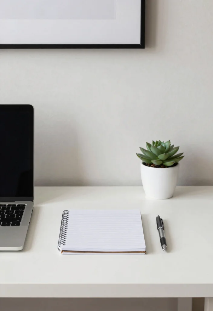 12 Simple Home Office Ideas for Everyday Productivity 2. Minimalist Desk Setup 0