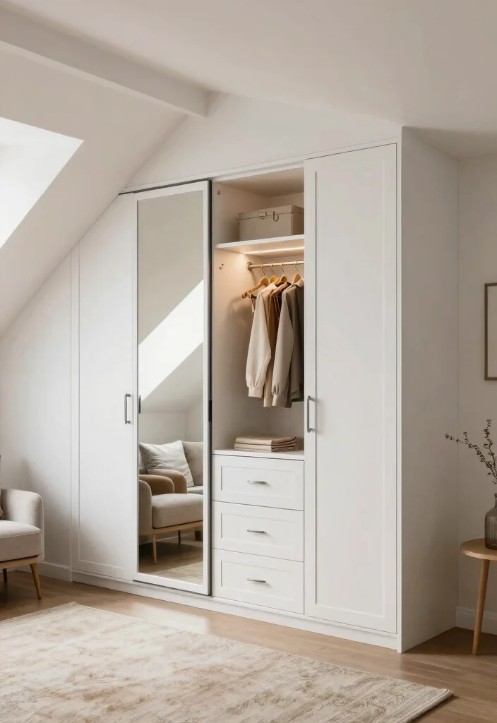 12 Slanted Closet Ideas for Sloped Ceilings and Attic Rooms 1. Built in Wardrobe Bliss 0