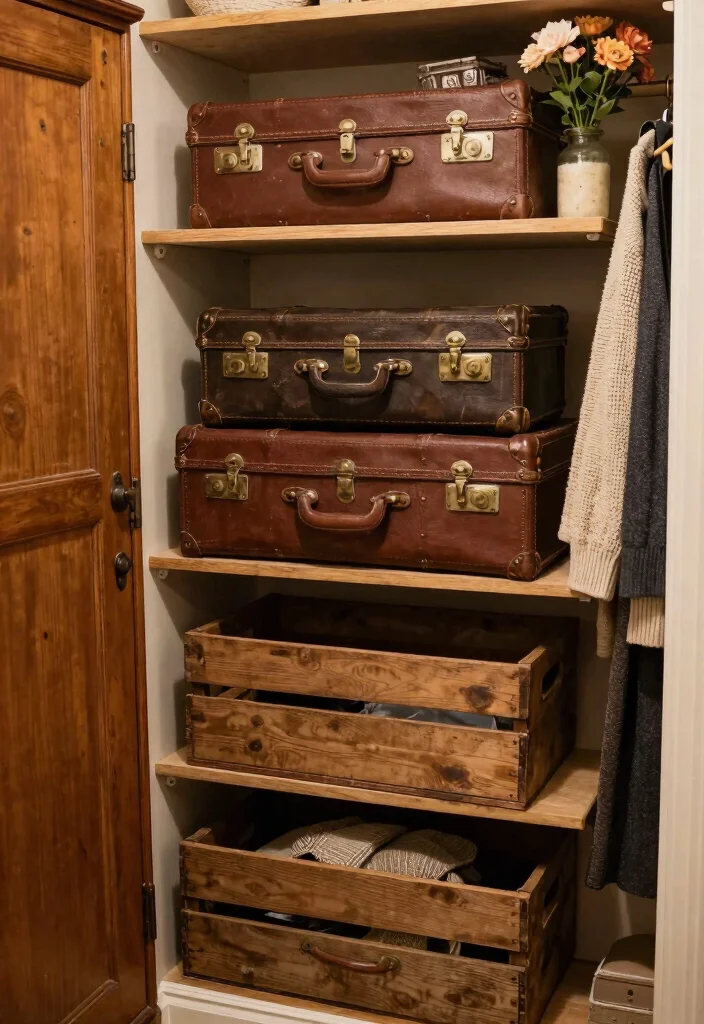 12 Slanted Closet Ideas for Sloped Ceilings and Attic Rooms 11. Vintage Storage Solutions 0