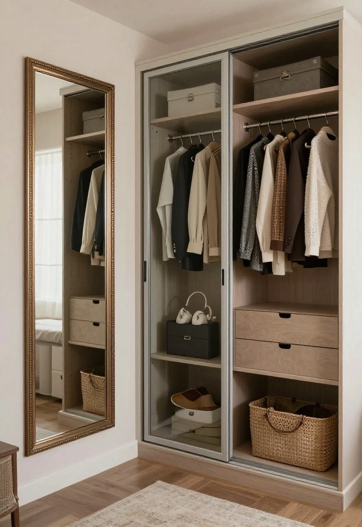 12 Slanted Closet Ideas for Sloped Ceilings and Attic Rooms 12. Incorporating Mirrors 0