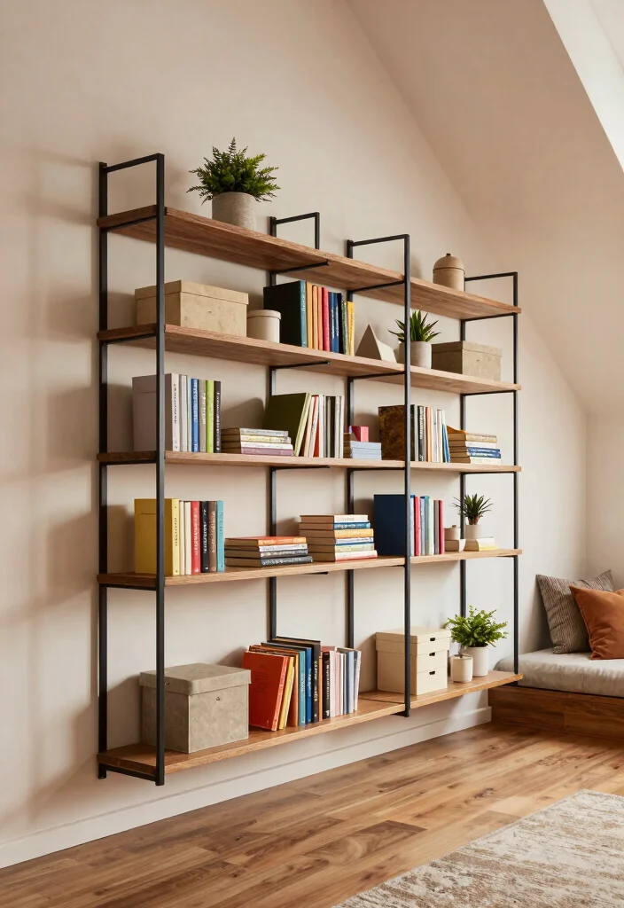 12 Slanted Closet Ideas for Sloped Ceilings and Attic Rooms 2. Modular Shelving Units 0