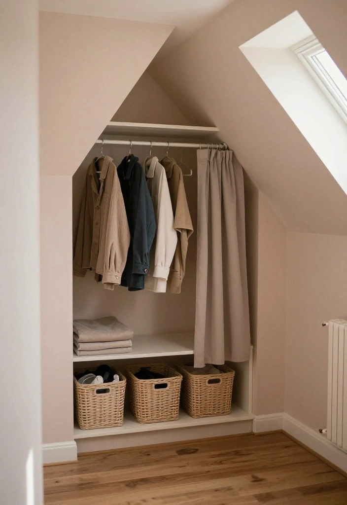 12 Slanted Closet Ideas for Sloped Ceilings and Attic Rooms 3. Closet under the Eaves 0
