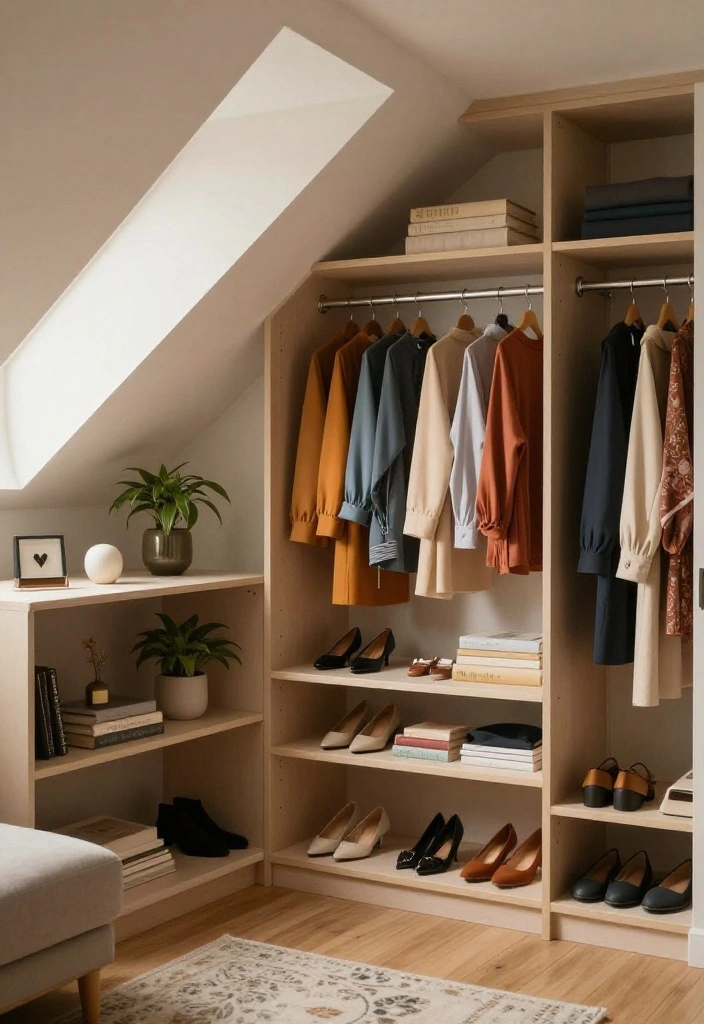 12 Slanted Closet Ideas for Sloped Ceilings and Attic Rooms 7. Open Closet Concepts 0