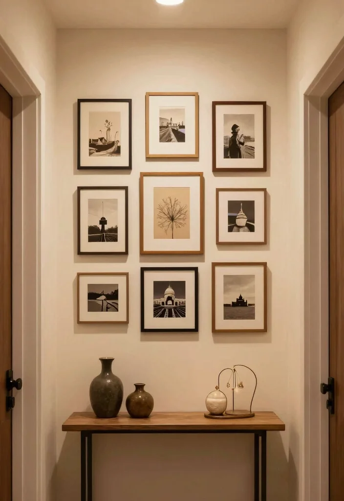 12 Small Apartment Entryway Ideas That Stay Organized 11. Art Display 0