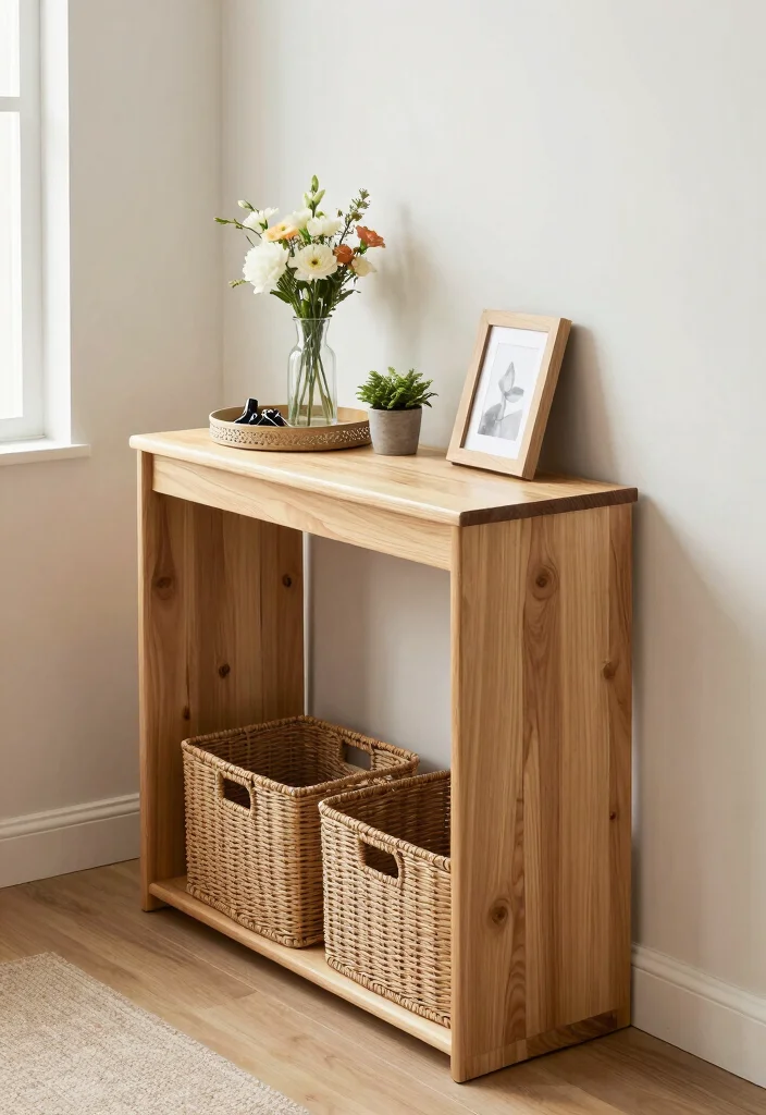 12 Small Apartment Entryway Ideas That Stay Organized 3. Compact Console Table 0