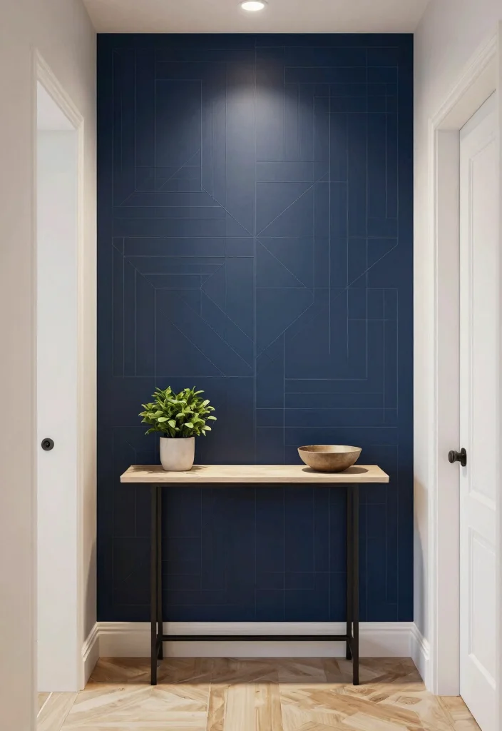 12 Small Apartment Entryway Ideas That Stay Organized 6. Bold Accent Wall 0