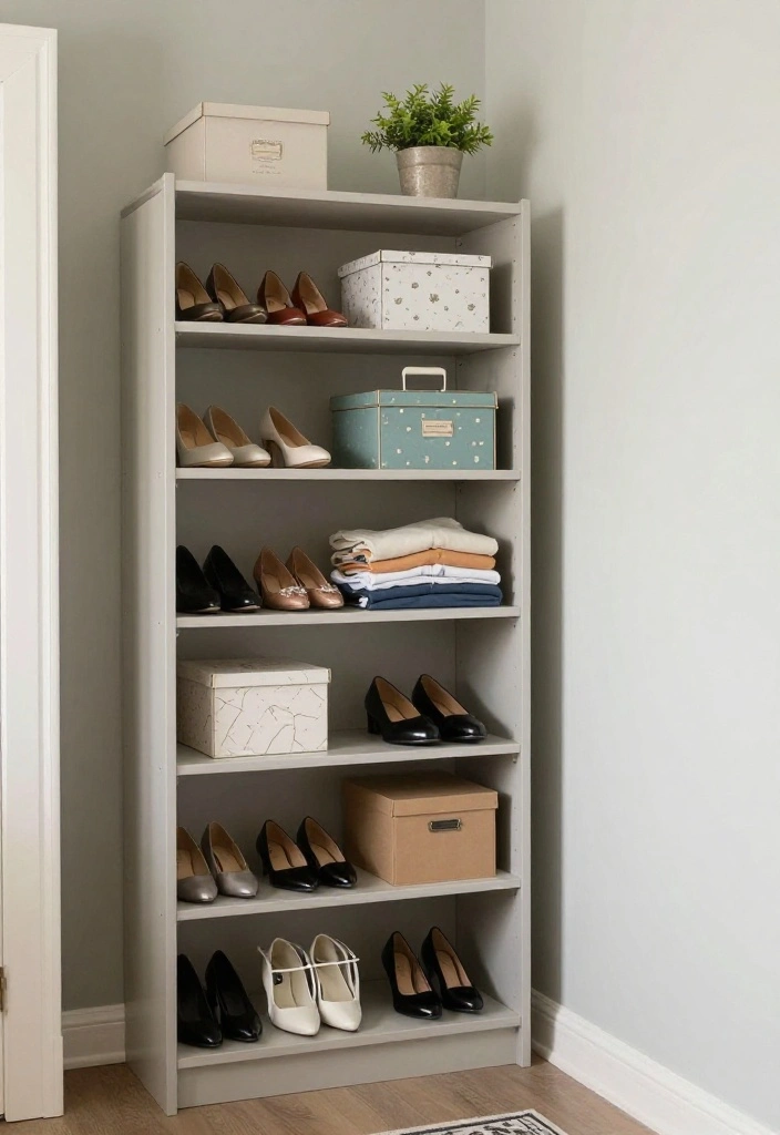 12 Small Closet Room Ideas That Feel Intentional and Well Planned 1. Vertical Shelving Units for Maximum Storage 0