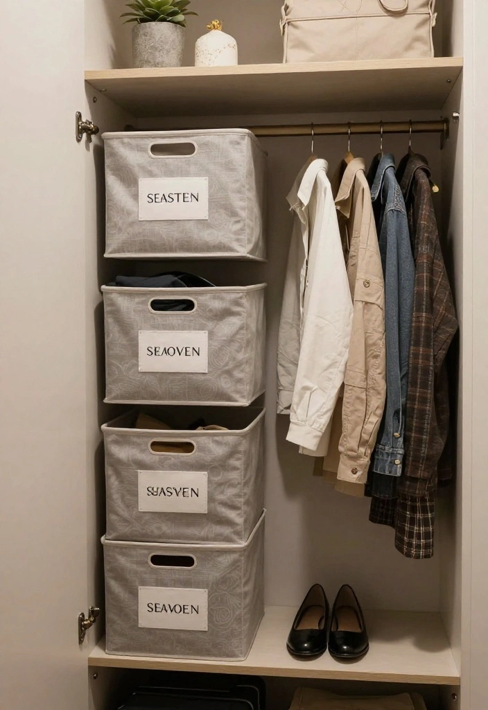 12 Small Closet Room Ideas That Feel Intentional and Well Planned 12. Seasonal Rotation for Efficiency 0