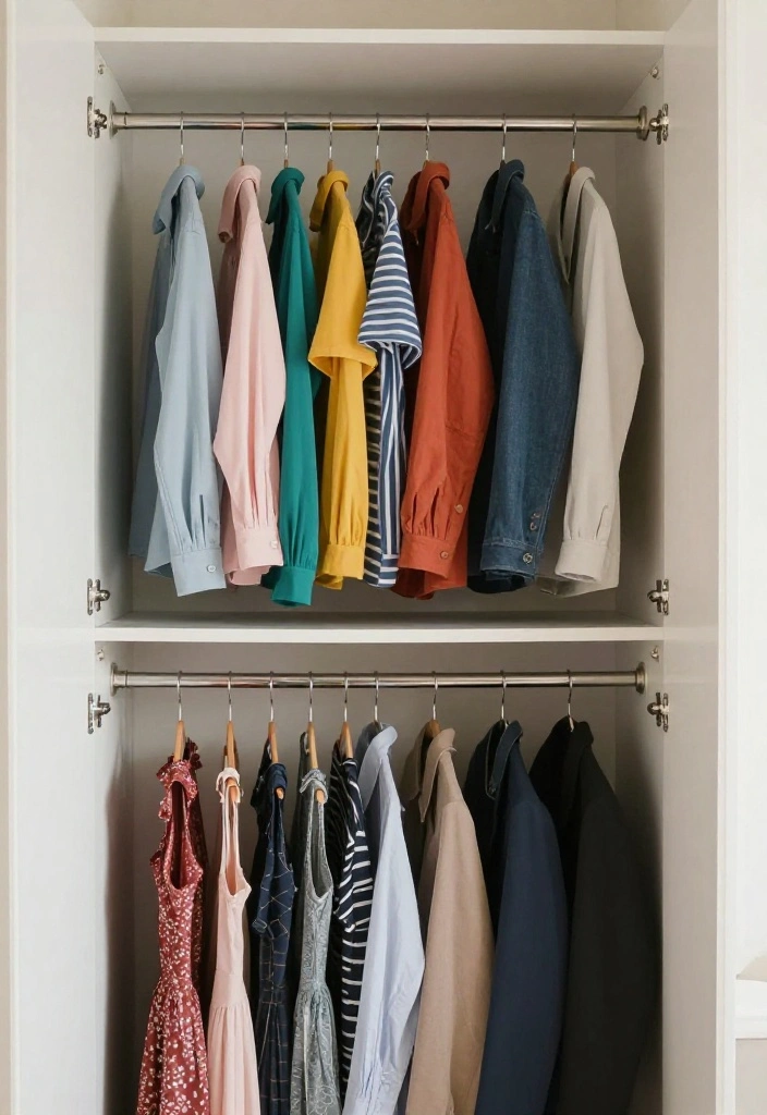 12 Small Closet Room Ideas That Feel Intentional and Well Planned 2. Hanging Rods The Space Saver 0