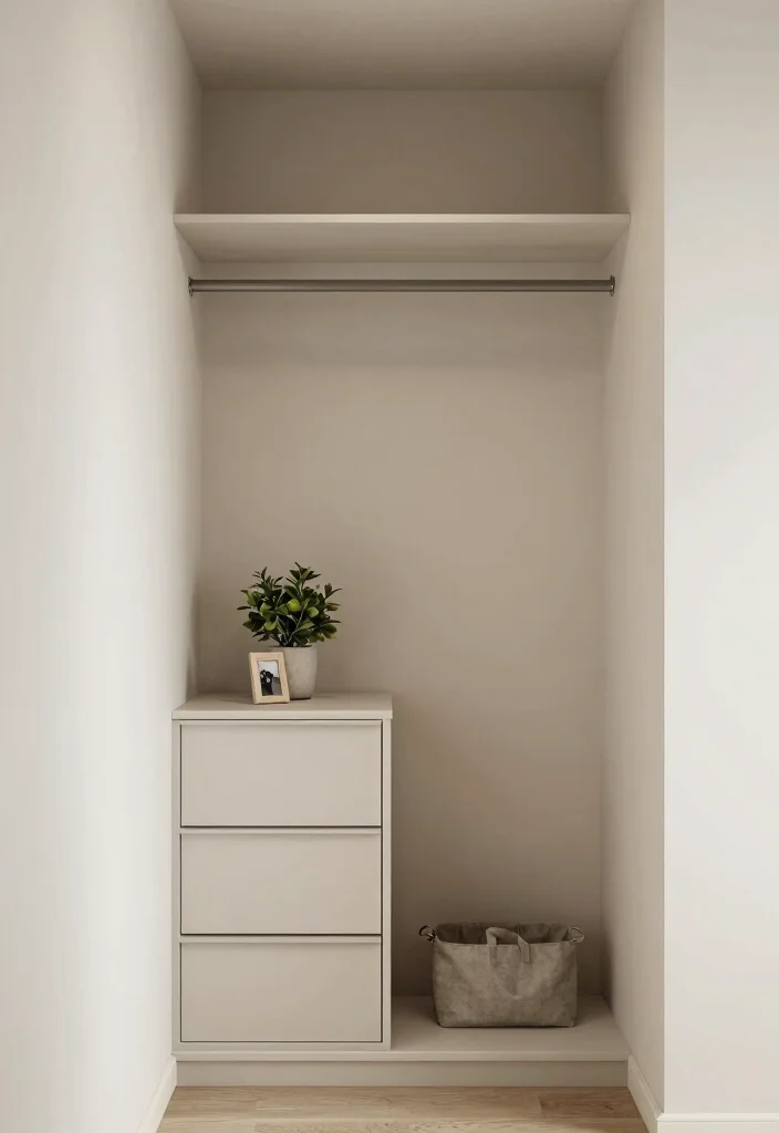 12 Small Closet Room Ideas That Feel Intentional and Well Planned 5. Minimalist Decor Ideas for a Clean Look 0