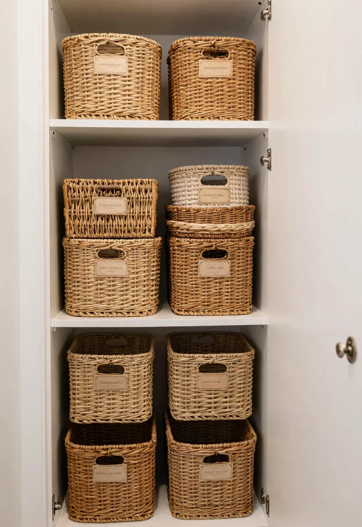 12 Small Closet Room Ideas That Feel Intentional and Well Planned 6. Smart Storage Solutions Baskets and Bins 0