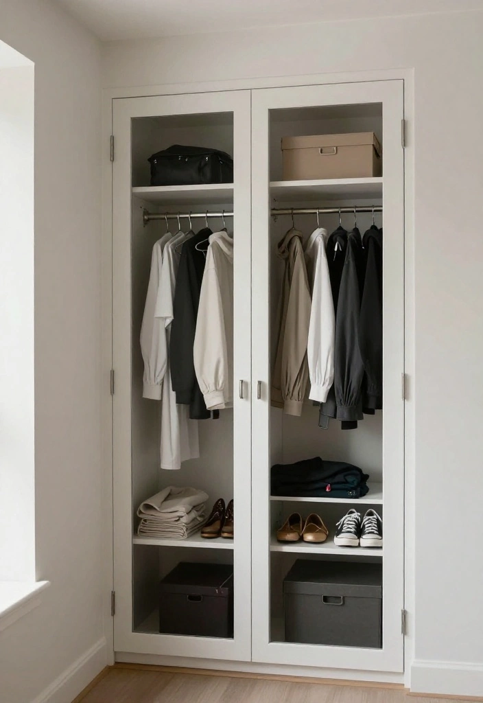 12 Small Closet Room Ideas That Feel Intentional and Well Planned 7. Mirrored Panels for Illusion of Space 0