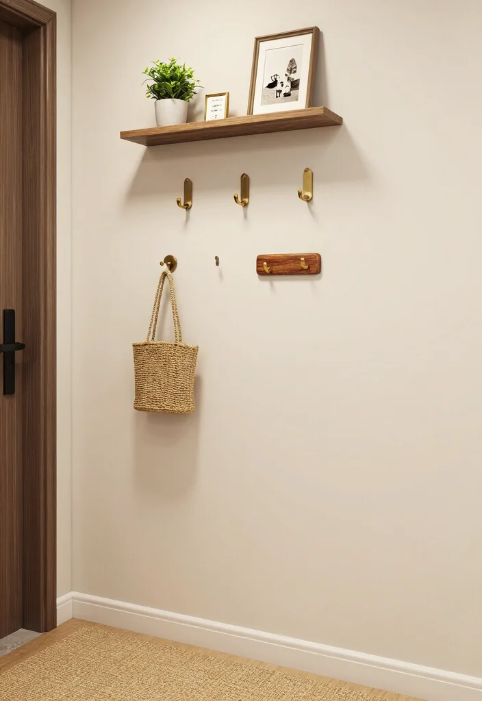 12 Small Entryway Ideas for Apartment Living with Smart Storage 3. Hooks with Style 0