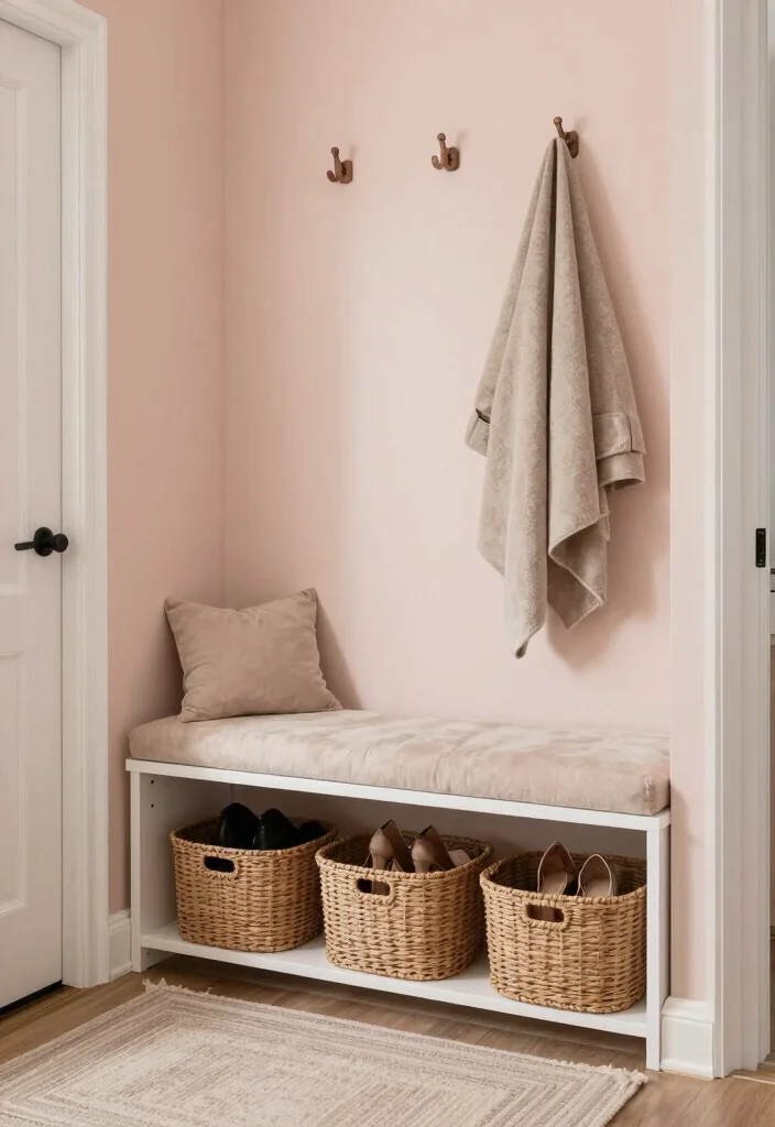 12 Small Entryway Ideas for Apartment Living with Smart Storage 5. Under Bench Storage 0
