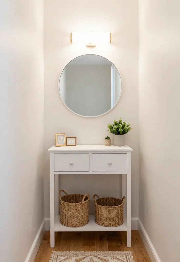12 Small Entryway Ideas for Narrow Hallways That Flow 1. Slim Console Tables for Extra Storage 0