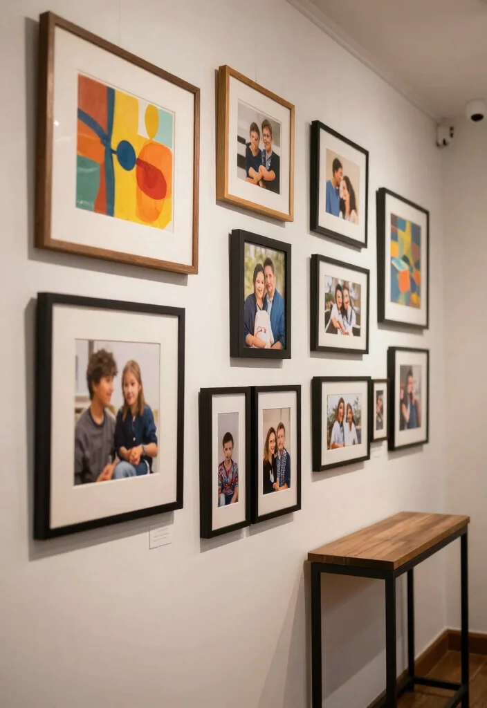 12 Small Entryway Ideas for Narrow Hallways That Flow 9. Creative Wall Art Displays 0