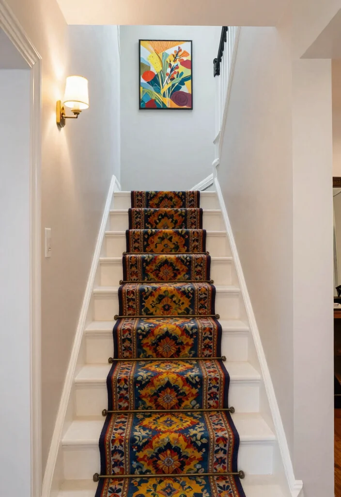12 Small Entryway Ideas with Stairs That Feel Open and Bright 24 12 Small Entryway Ideas with Stairs That Feel Open and Bright 4. Statement Staircase Decor 0