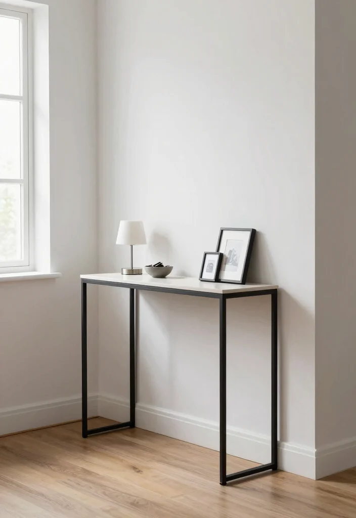 12 Small Entryway Ideas with Stairs That Feel Open and Bright 35 12 Small Entryway Ideas with Stairs That Feel Open and Bright 5. Minimalist Console Tables 0