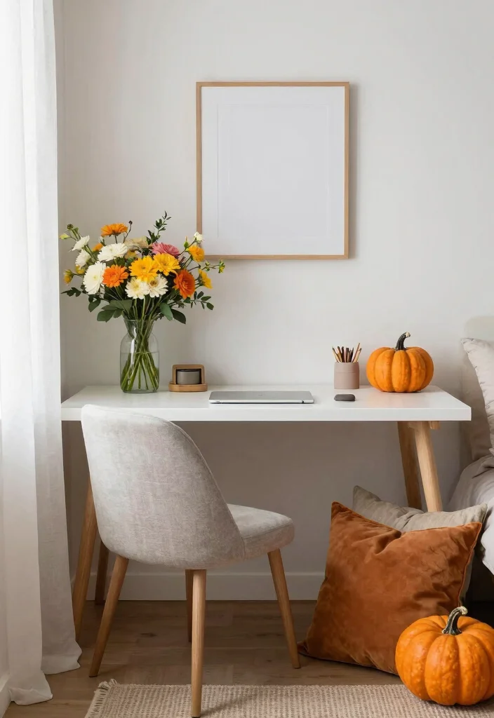 12 Small Home Office Ideas for Men with Clean Modern Style 12. Seasonal Decor Changes 0