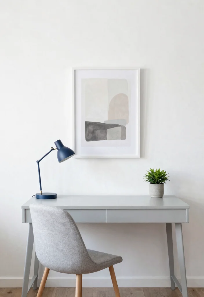 12 Small Home Office Ideas for Men with Clean Modern Style 2. Minimalist Color Palettes 0
