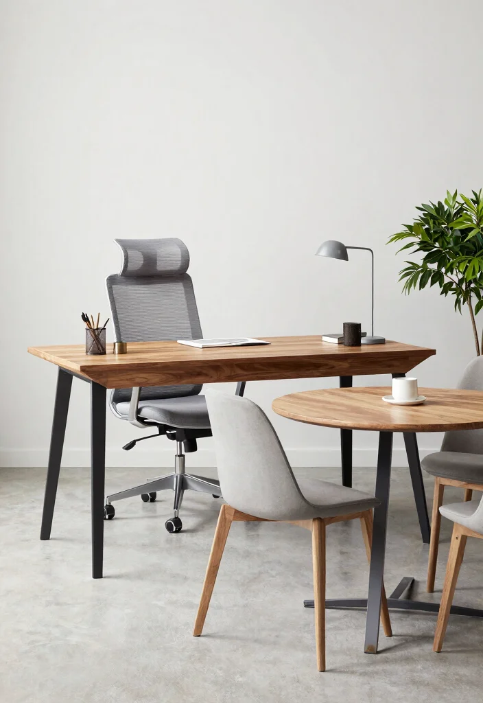 12 Small Home Office Ideas for Men with Clean Modern Style 4. Functional Office Furniture 0