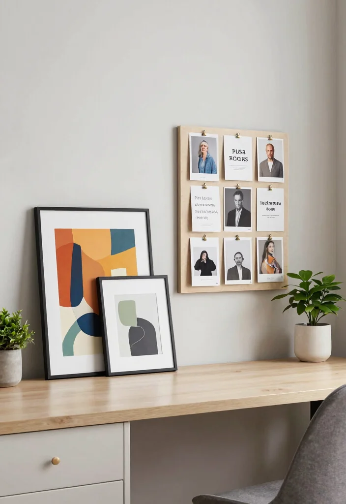 12 Small Home Office Ideas for Men with Clean Modern Style 6. Personalized Decor 0