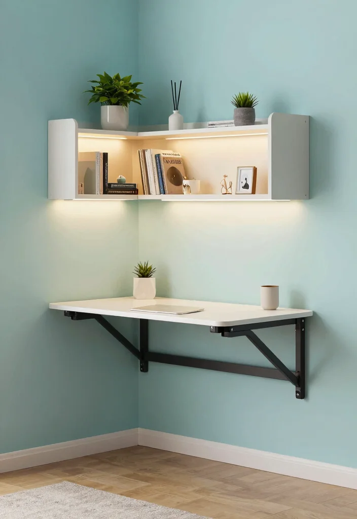 12 Small Office Ideas for Your Home Spare Room with Smart Layouts 4. Wall Mounted Workstation 0