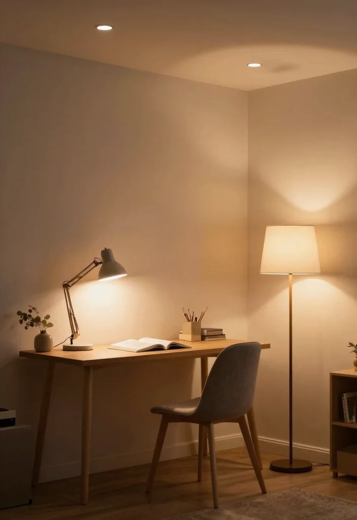 12 Small Office Ideas for Your Home Spare Room with Smart Layouts 6. Smart Lighting Solutions 0
