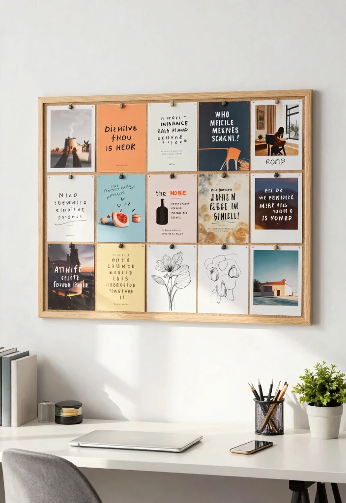 12 Small Office Ideas for Your Home Spare Room with Smart Layouts 9. Artistic Inspiration Board 0