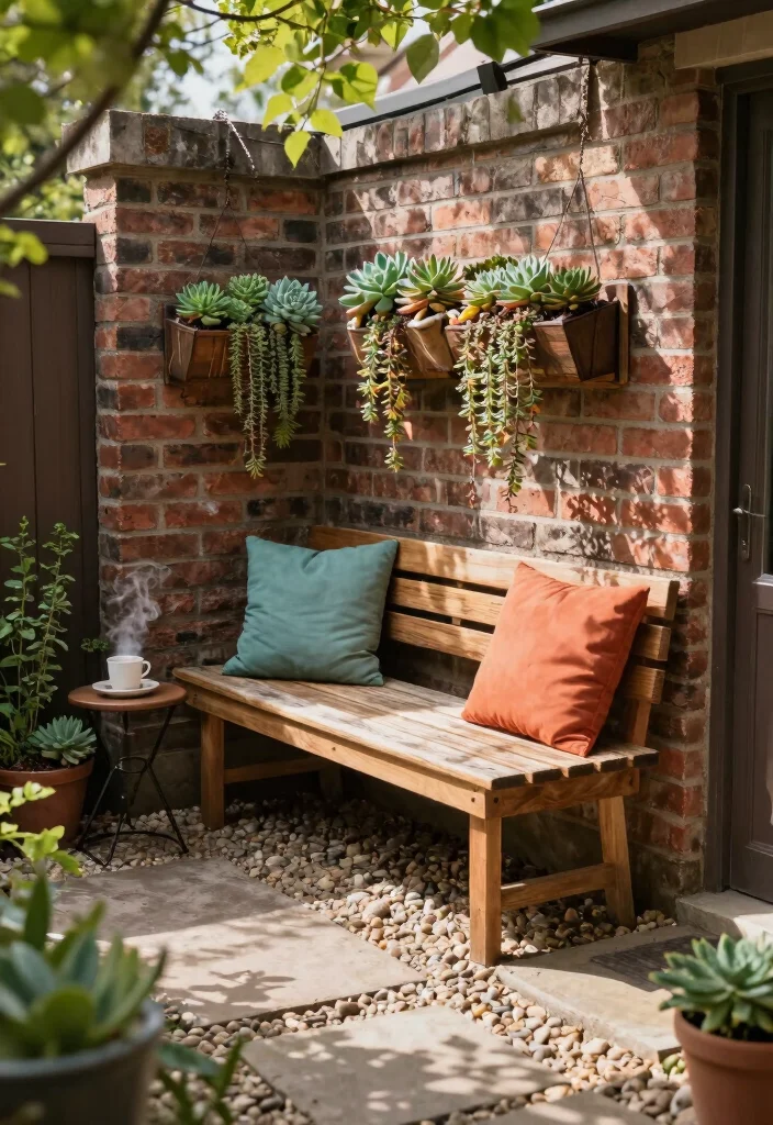 12 Small Outdoor Entryway Ideas for Tight Exterior Spaces 1. Cozy Corner Bench 0
