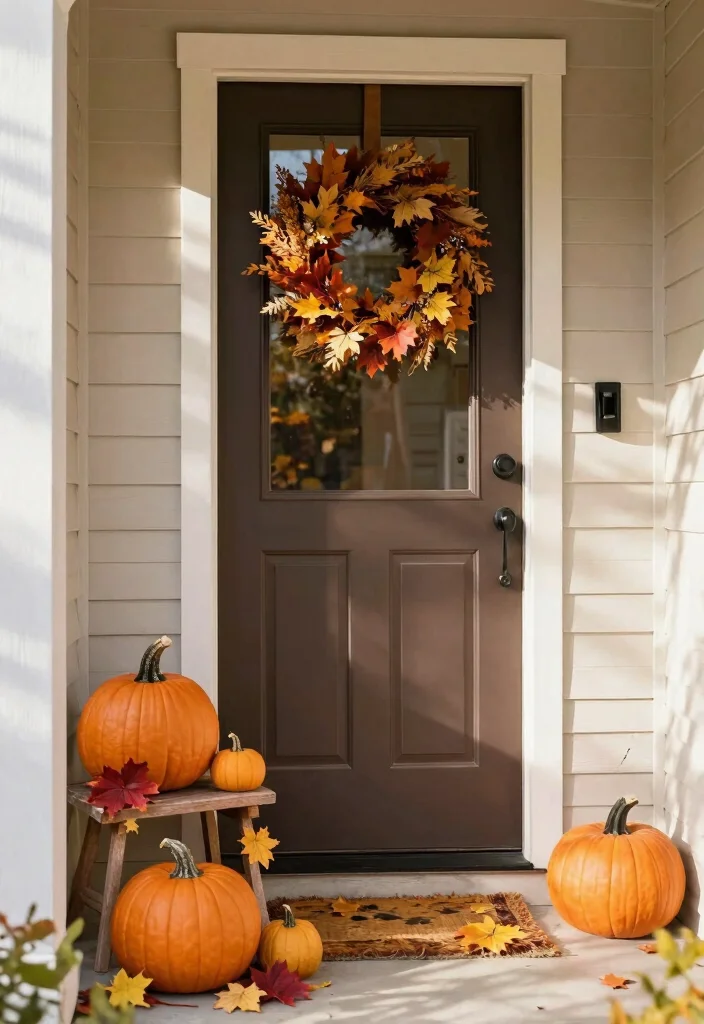 12 Small Outdoor Entryway Ideas for Tight Exterior Spaces 10. Seasonal Decor 0