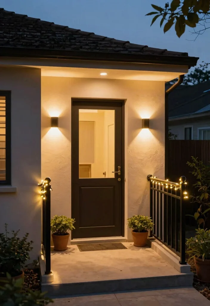 12 Small Outdoor Entryway Ideas for Tight Exterior Spaces 6. Smart Lighting Solutions 0