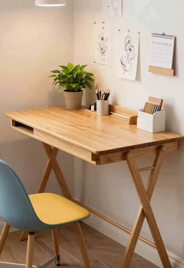 12 Small Room Office Ideas That Stay Comfortable 1. Use a Foldable Desk 0