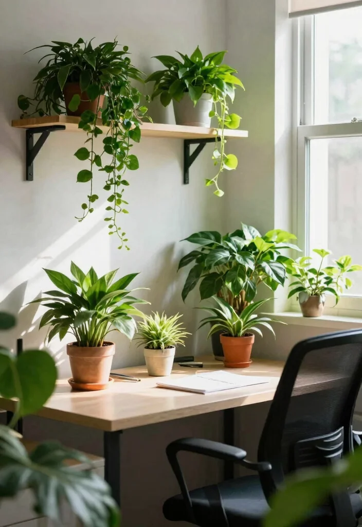 12 Small Room Office Ideas That Stay Comfortable 12. Implement a Greenery Touch 0