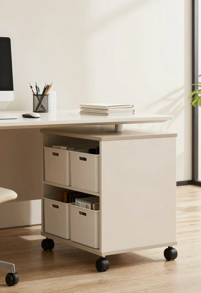 12 Small Room Office Ideas That Stay Comfortable 8. Use Under Desk Storage 0