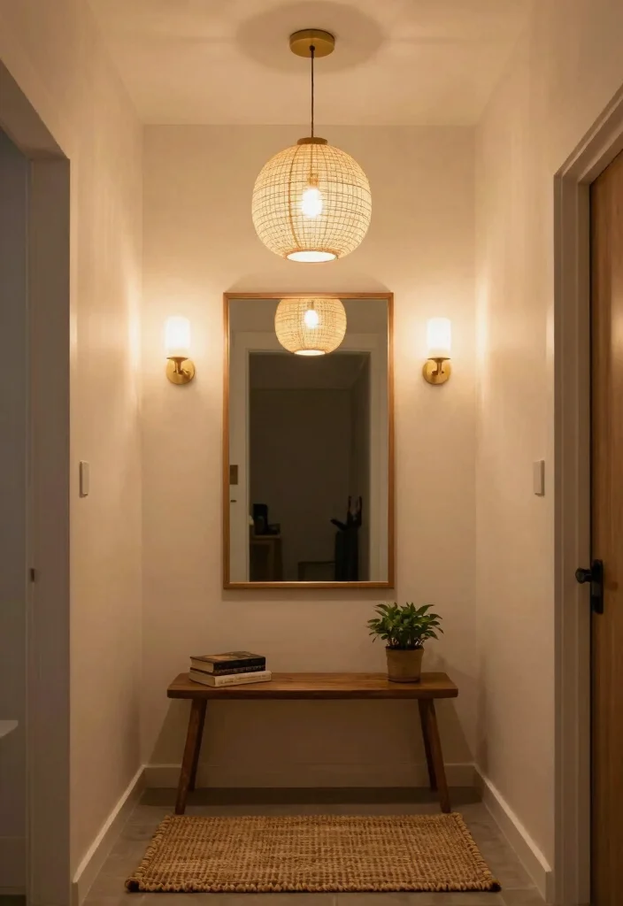 12 Small Space Entryway Ideas That Feel Open Not Crowded 26 12 Small Space Entryway Ideas That Feel Open Not Crowded 6. Layered Lighting 0