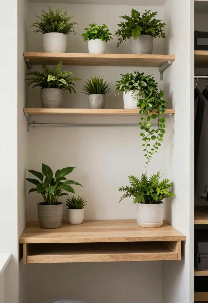 12 Small Walk In Closet Office Ideas That Stay Hidden 51 12 Small Walk In Closet Office Ideas That Stay Hidden 11. Plants for a Breath of Fresh Air 0