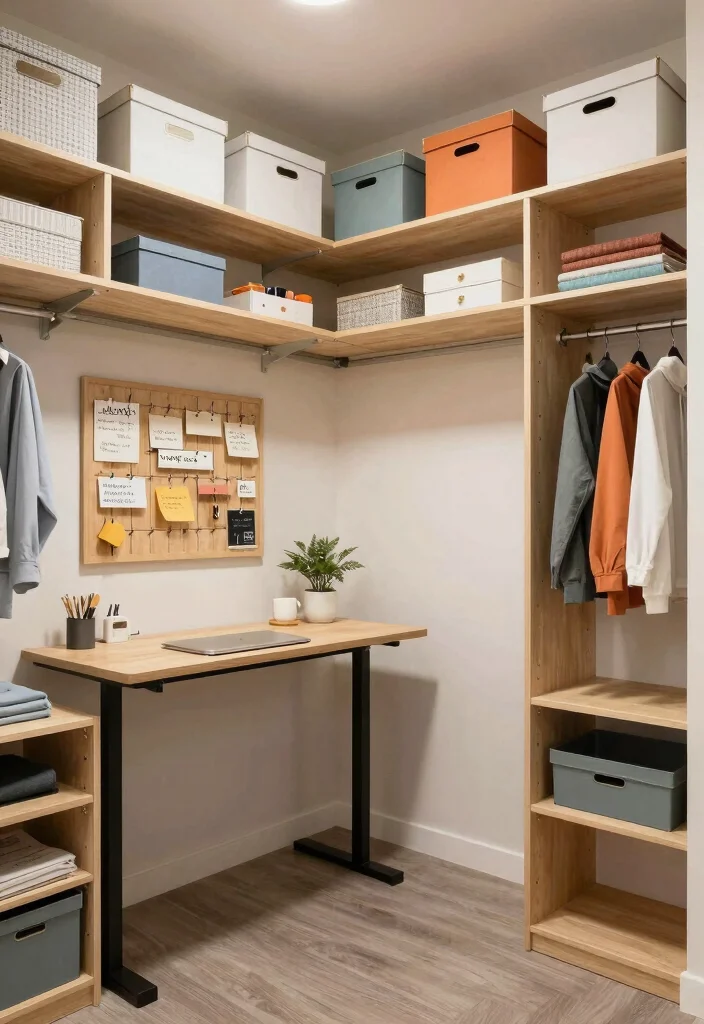 12 Small Walk In Closet Office Ideas That Stay Hidden 24 12 Small Walk In Closet Office Ideas That Stay Hidden 4. Vertical Organization Magic 0