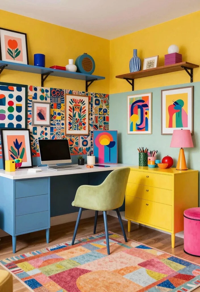 12 Small Walk In Closet Office Ideas That Stay Hidden 36 12 Small Walk In Closet Office Ideas That Stay Hidden 6. Colorful and Playful Workspace 0