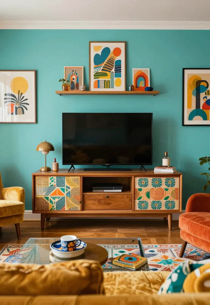12 TV Stand Fireplace Ideas Living Rooms for Comfortable Layouts 50 12 TV Stand Fireplace Ideas Living Rooms for Comfortable Layouts 10. Retro Vibes Fun and Nostalgic Designs 0