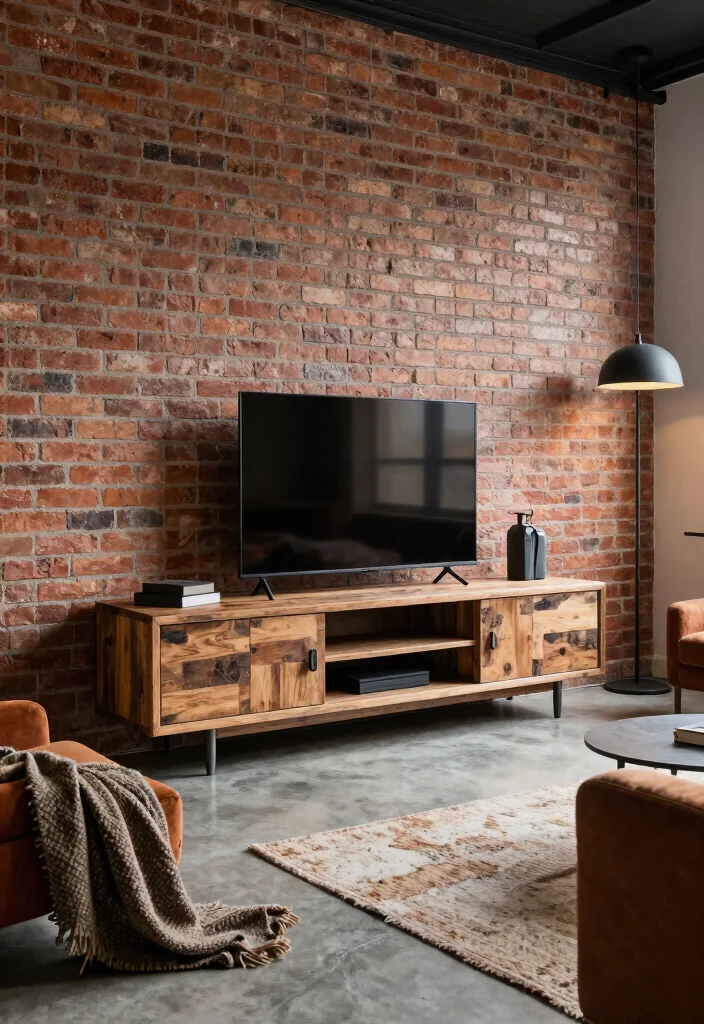 12 TV Stand Fireplace Ideas Living Rooms for Comfortable Layouts 13 12 TV Stand Fireplace Ideas Living Rooms for Comfortable Layouts 3. Industrial Chic Metal and Wood Fusion 0