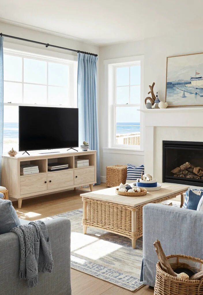 12 TV Stand Fireplace Ideas Living Rooms for Comfortable Layouts 24 12 TV Stand Fireplace Ideas Living Rooms for Comfortable Layouts 4. Coastal Comfort Light and Breezy Designs 0