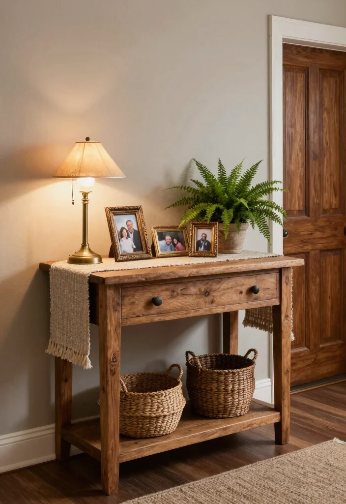 12 Traditional Entryway Ideas with Timeless Appeal 1. Classic Wooden Console Tables 0