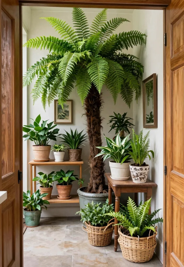 12 Traditional Entryway Ideas with Timeless Appeal 11. Thoughtful Plant Arrangements 0